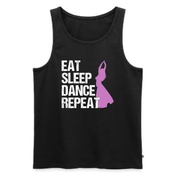EAT SLEEP DANCE REPEAT Bauchtänzerin Geschenk - Männer Premium Bio Tank Top - Schwarz - Vorne - Michal (187cm)