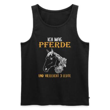 Ich mag Pferde und 3 Leute - Perfektes Geschenk - Männer Premium Bio Tank Top - Schwarz - Vorne - Michal (187cm)