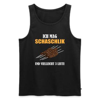 Schaschlik Introvertiert Humor Statement Geschenk - Männer Premium Bio Tank Top - Schwarz - Vorne - Michal (187cm)