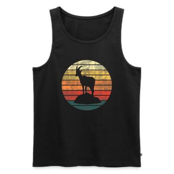 Lonely Mountain Goat - Queen of the Heights - Men's Premium Organic Tank Top - black - Front - Michal (187cm)