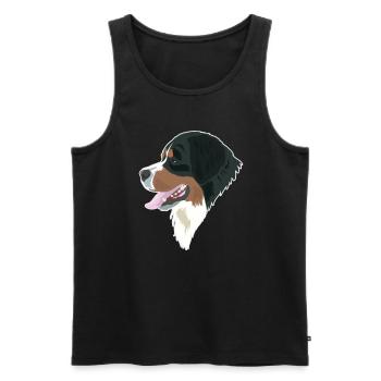 Berner Sennenhund-Eleganz - Männer Premium Bio Tank Top - Schwarz - Vorne - Michal (187cm)