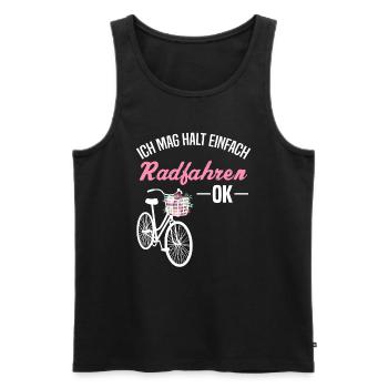 Ich Mag Halt Einfach Radfahren - Ok - Blumenmuster - Männer Premium Bio Tank Top - Schwarz - Vorne - Michal (187cm)