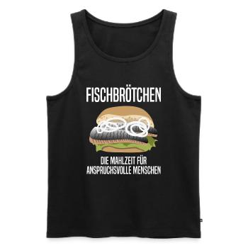 Fischbrötchen für Feinschmecker Geschenk - Männer Premium Bio Tank Top - Schwarz - Vorne - Michal (187cm)