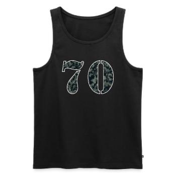 Military Style Birthday Number 70 Gift - Men's Premium Organic Tank Top - black - Front - AI Model Male 178 light (178cm)