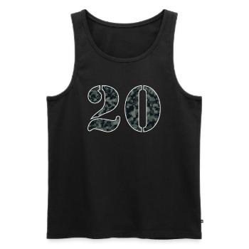 Militär Stil Geburtstagszahl 20 Geschenk - Männer Premium Bio Tank Top - Schwarz - Vorne - Michal (187cm)
