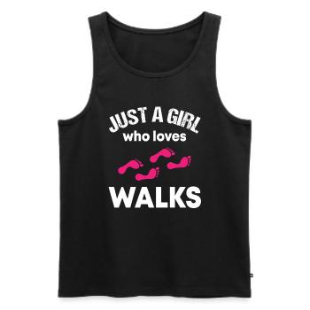 Einfache Spaziergang-Liebhaberin Geschenk - Männer Premium Bio Tank Top - Schwarz - Vorne - Michal (187cm)