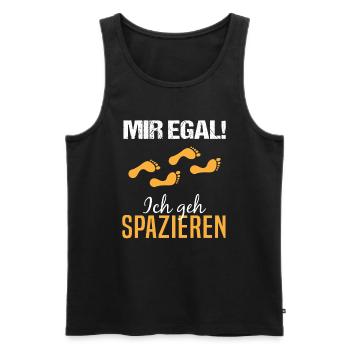 Sorglos Spaziergang Humorvolles Geschenk - Männer Premium Bio Tank Top - Schwarz - Vorne - Michal (187cm)