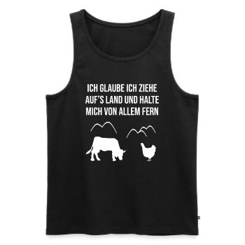 Landleben Ruhe Design - Männer Premium Bio Tank Top - Schwarz - Vorne - Michal (187cm)