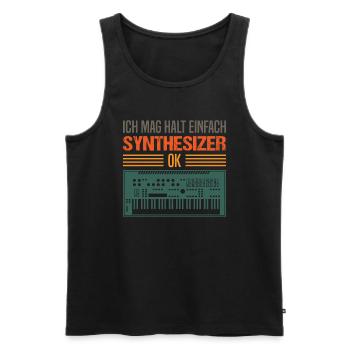 Einfache Synthesizer Liebe Musik Geschenk - Männer Premium Bio Tank Top - Schwarz - Vorne - Michal (187cm)