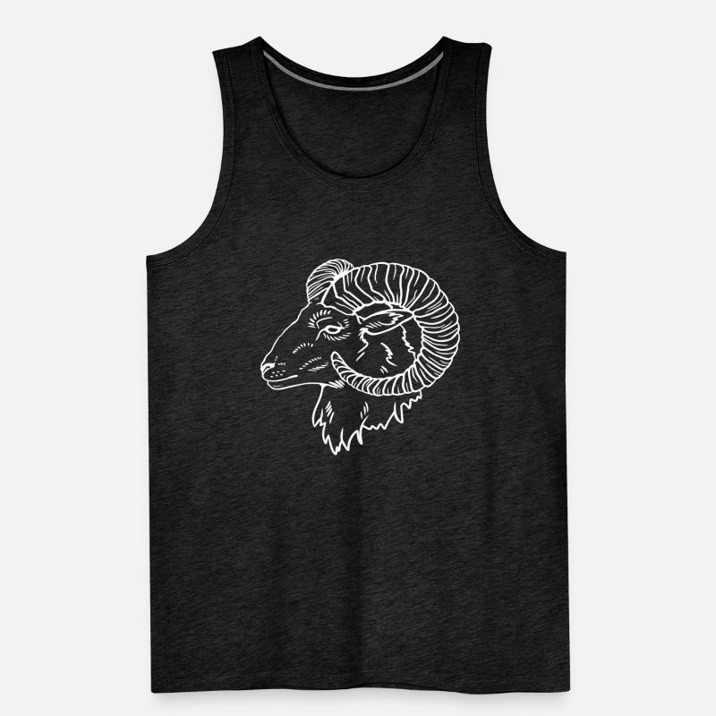 Einzelner Widder Astrologie Sternzeichen Geschenk Männer Premium Bio Tank Top