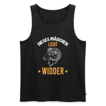 Mädchen Herz Widder Liebe Astrologie Geschenk - Männer Premium Bio Tank Top - Schwarz - Vorne - Michal (187cm)
