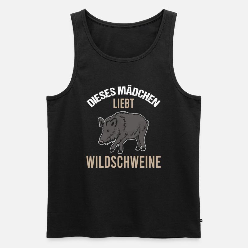 Mädchen Wildschweinliebe Charmantes Geschenk - Männer Premium Bio Tank Top - Schwarz