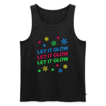 Let it Glow Colorful Snowflakes Festive - Men's Premium Organic Tank Top - black - Front - Michal (187cm)