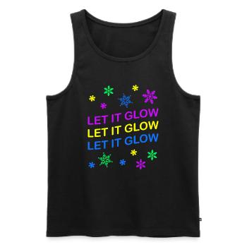 Let it Glow Colorful Snowflakes Festive - Men's Premium Organic Tank Top - black - Front - Michal (187cm)