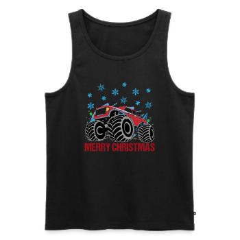 Weihnachtstruck Festliche Fahrt Geschenk - Männer Premium Bio Tank Top - Schwarz - Vorne - Michal (187cm)