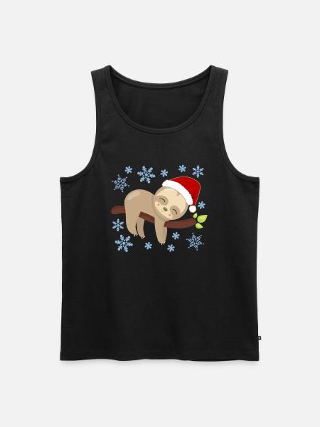 Sloth Christmas Nap Cozy Holidays - Men's Premium Organic Tank Top - black