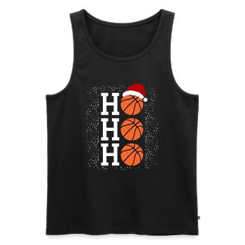 Schneeball trifft Basketball H Weihnachtszauber - Männer Premium Bio Tank Top - Schwarz - Vorne - Michal (187cm)