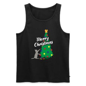Katzenspaß Weihnachtsbaum Festlicher Schabernack - Männer Premium Bio Tank Top - Schwarz - Vorne - AI Model Male 178 light (178cm)