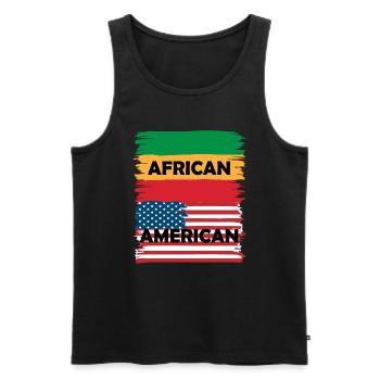 Proud Afro-American. Flags Artwork - Men's Premium Organic Tank Top - black - Front - Michal (187cm)