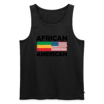 Diversité culturelle Citoyens du monde des États-Unis Fierté - Débardeur bio Premium Homme - noir - Devant - AI Model Male 178 light (178cm)