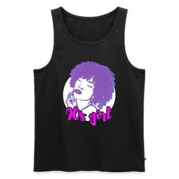 90s Vibes Statement - Men's Premium Organic Tank Top - black - Front - AI Model Male 178 light (178cm)