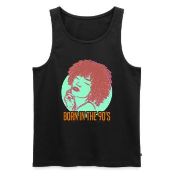 90er Geburtsjahr Ikone Stilbewusst Cool - Männer Premium Bio Tank Top - Schwarz - Vorne - AI Model Male 178 light (178cm)
