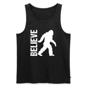 Believe Bigfoot Existence Mystery Gift - Men's Premium Organic Tank Top - black - Front - Michal (187cm)