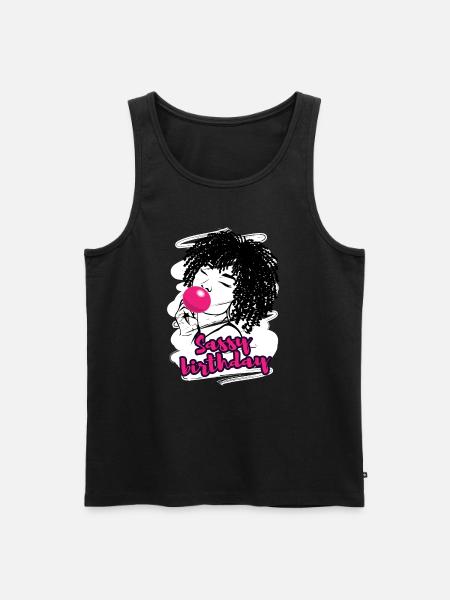 Naughty Birthday Diva Celebrating - Men's Premium Organic Tank Top - black