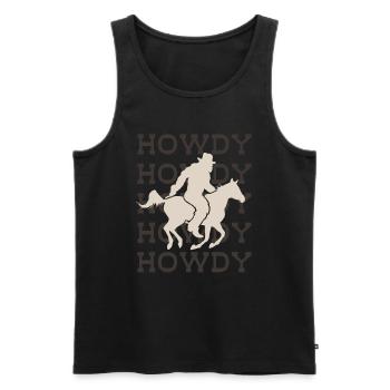 Bigfoot HOWDY Western Welcome Design - Débardeur bio Premium Homme - noir - Devant - Michal (187cm)