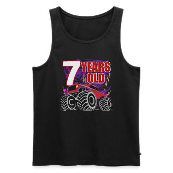 7. Geburtstag Monster Truck Jubel - Männer Premium Bio Tank Top - Schwarz - Vorne - AI Model Male 178 light (178cm)