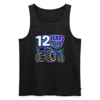 12 Jahre Monster Truck Fete - Männer Premium Bio Tank Top - Schwarz - Vorne - AI Model Male 178 light (178cm)
