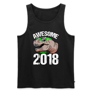 T-Rex Howler Since 2018 Gift - Men's Premium Organic Tank Top - black - Front - Michal (187cm)