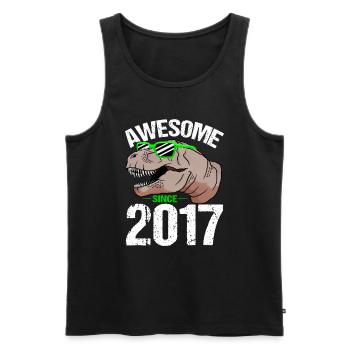 T-Rex Legende Seit 2017 Partyhit - Männer Premium Bio Tank Top - Schwarz - Vorne - Michal (187cm)