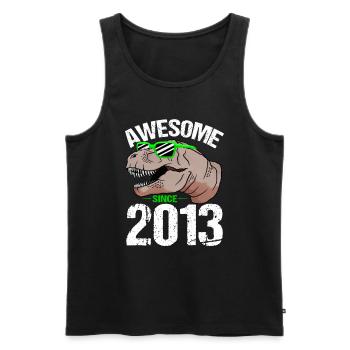 T-Rex Urgewalt Seit 2013 Jubiläum - Männer Premium Bio Tank Top - Schwarz - Vorne - Michal (187cm)