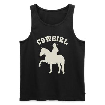 Reitsilhouette Einfach Stilvoll - Männer Premium Bio Tank Top - Schwarz - Vorne - AI Model Male 178 light (178cm)