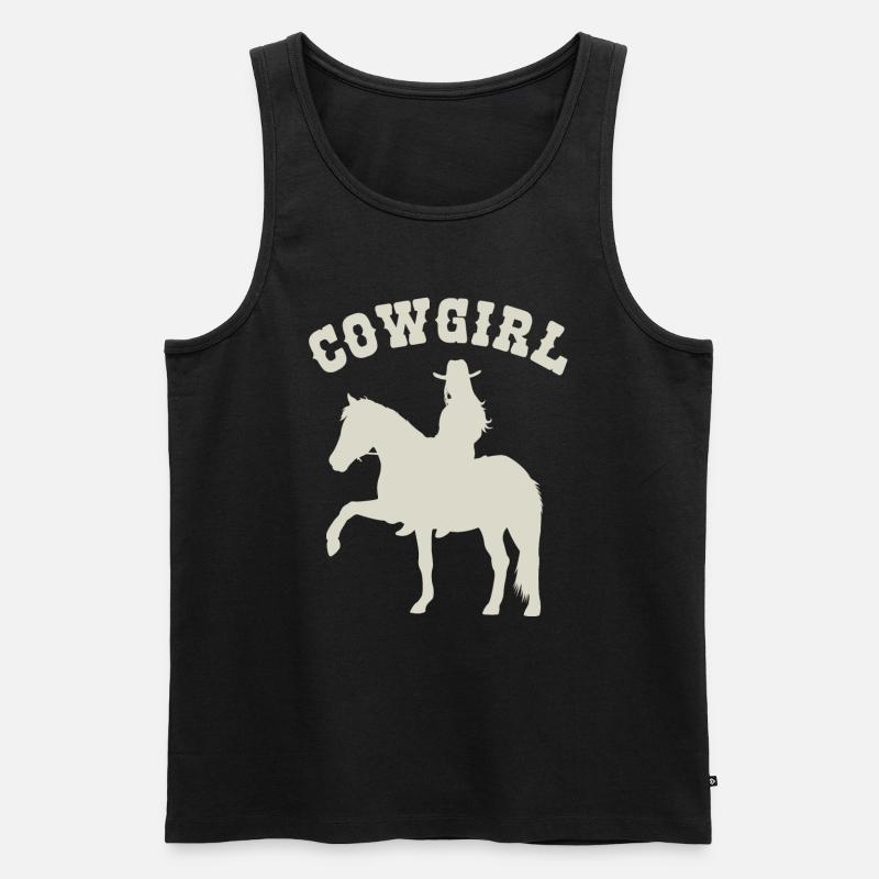 Reitsilhouette Einfach Stilvoll - Männer Premium Bio Tank Top - Schwarz