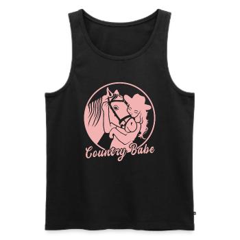 Amoureusement embrassé - Western & Horse - Débardeur bio Premium Homme - noir - Devant - AI Model Male 178 light (178cm)