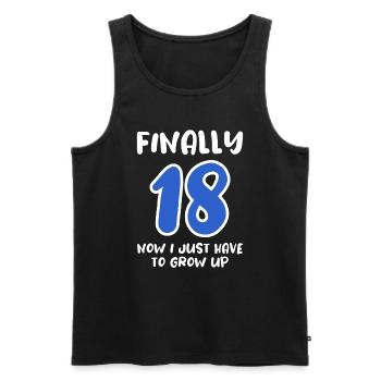 Offiziell Erwachsen - Und nun? - Männer Premium Bio Tank Top - Schwarz - Vorne - Michal (187cm)