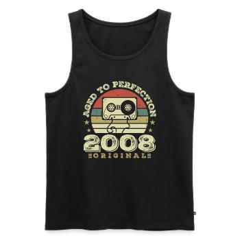 Original Vintage Jubiläumsgeschenkidee 2008 - Männer Premium Bio Tank Top - Schwarz - Vorne - Michal (187cm)