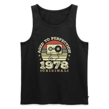 Idée Cadeau Anniversaire Vintage Original 1978 - Débardeur bio Premium Homme - noir - Devant - Michal (187cm)