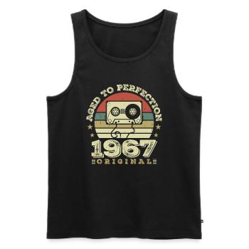 Idée Cadeau Anniversaire Vintage Original 1967 - Débardeur bio Premium Homme - noir - Devant - Michal (187cm)