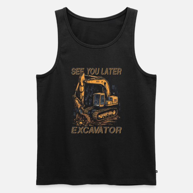 Straßenbau Bis Später Bagger - Männer Premium Bio Tank Top - Schwarz