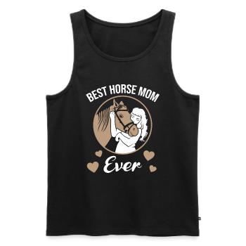 Pferdemama des Jahres Liebevoll - Männer Premium Bio Tank Top - Schwarz - Vorne - Michal (187cm)