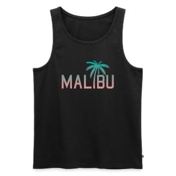 Neon Malibu Palm Tree Retro Style - Men's Premium Organic Tank Top - black - Front - AI Model Male 178 light (178cm)