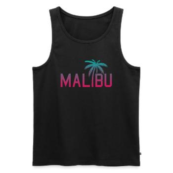 Neon Malibu Palm Tree Retro Style - Men's Premium Organic Tank Top - black - Front - AI Model Male 178 light (178cm)