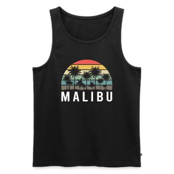 Retro Malibu Sonnenuntergang Relax - Männer Premium Bio Tank Top - Schwarz - Vorne - AI Model Male 178 light (178cm)