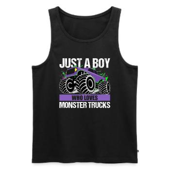 Boys Monster Truck Passion Gift - Men's Premium Organic Tank Top - black - Front - Michal (187cm)