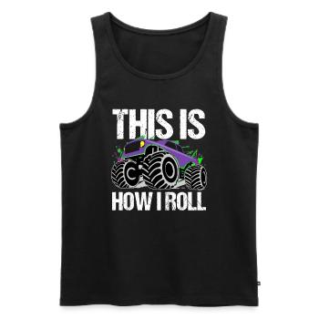 Rollender Monstertruck Abenteuer Drang - Männer Premium Bio Tank Top - Schwarz - Vorne - Michal (187cm)