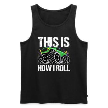 Rollender Monstertruck Abenteuer Drang - Männer Premium Bio Tank Top - Schwarz - Vorne - Michal (187cm)