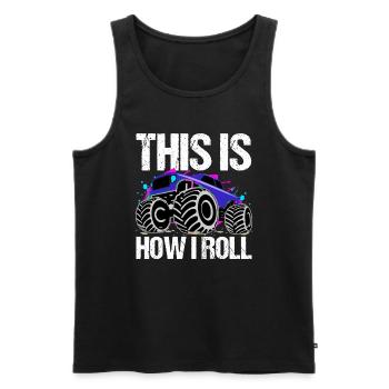 Rollender Monstertruck Abenteuer Drang - Männer Premium Bio Tank Top - Schwarz - Vorne - Michal (187cm)